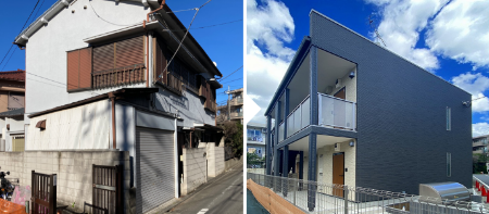 築50年の生家とアパートを建替え、1.7倍超の家賃収入に