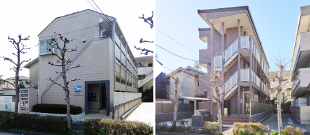 古い2階建てを3階建てに、間取りを広くして賃料もアップ