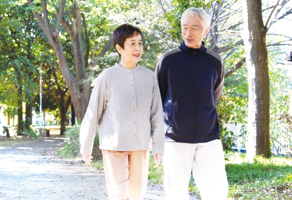 高齢者二人が散歩しているイメージ